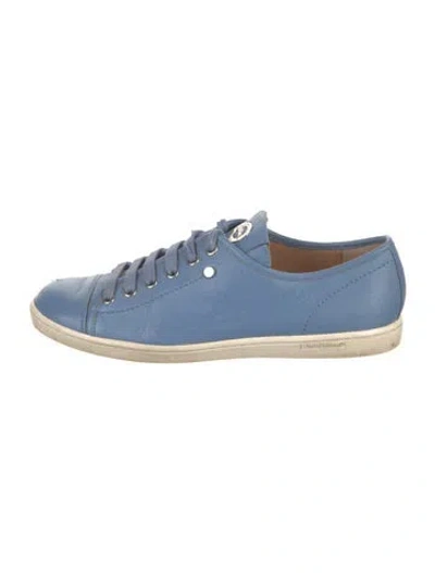 Pre-owned Longchamp Leather Sneakers In Blue