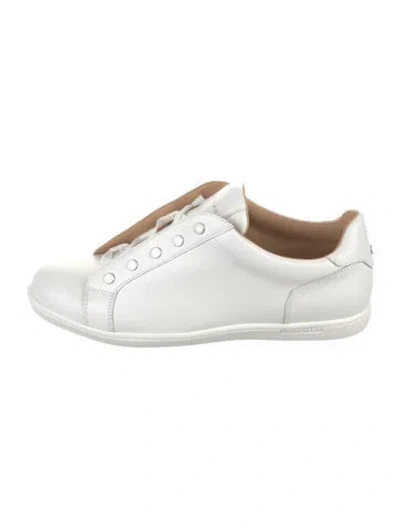 Pre-owned Longchamp Leather Sneakers In White
