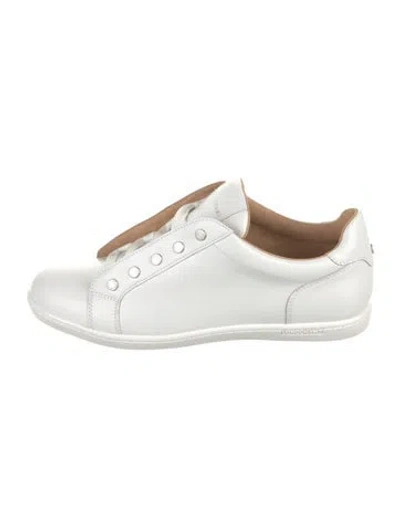Pre-owned Longchamp Leather Sneakers In White