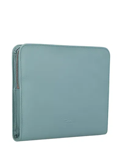Longchamp Leather Tablet Case In Blue