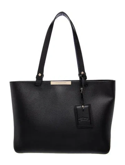 Pre-owned Longchamp Leather Top Handle Bag In Black