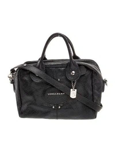 Pre-owned Longchamp Leather Top Handle Bag In Black