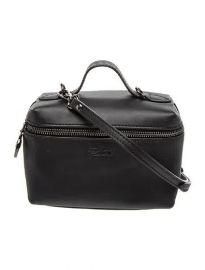 Pre-owned Longchamp Leather Top Handle Bag In Black