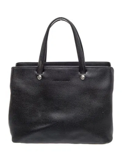 Pre-owned Longchamp Leather Top Handle Bag In Black
