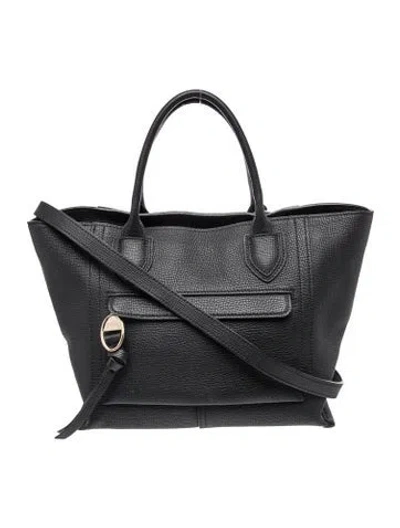 Pre-owned Longchamp Leather Top Handle Bag In Black