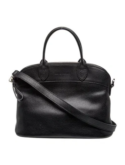 Pre-owned Longchamp Leather Top Handle Bag In Black