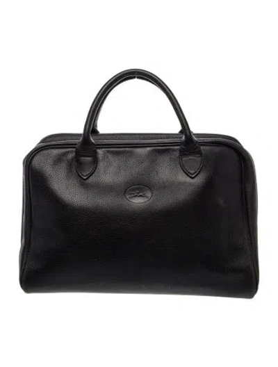 Pre-owned Longchamp Leather Top Handle Bag In Black