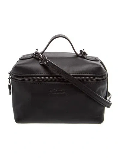Pre-owned Longchamp Leather Top Handle Bag In Black