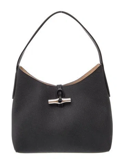 Pre-owned Longchamp Leather Top Handle Bag In Black