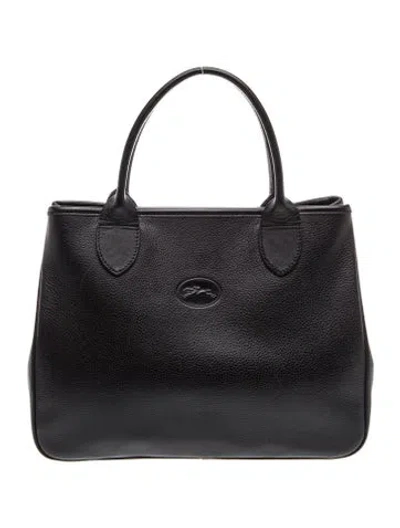 Pre-owned Longchamp Leather Top Handle Bag In Black