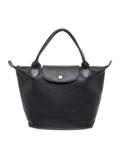 Pre-owned Longchamp Leather Top Handle Bag In Black