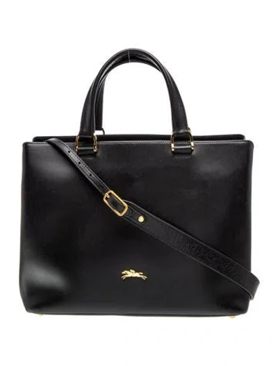 Pre-owned Longchamp Leather Top Handle Bag In Black