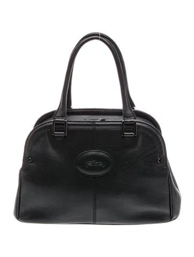 Pre-owned Longchamp Leather Top Handle Bag In Black