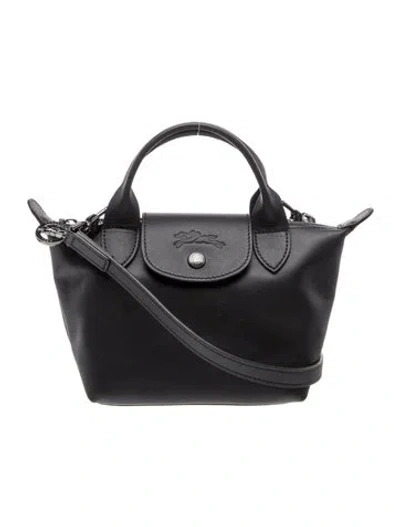 Pre-owned Longchamp Leather Top Handle Bag In Black