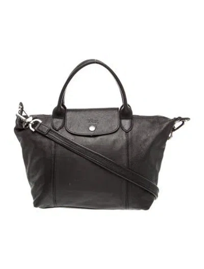 Pre-owned Longchamp Leather Top Handle Bag In Black
