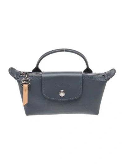 Pre-owned Longchamp Leather Top Handle Bag In Blue