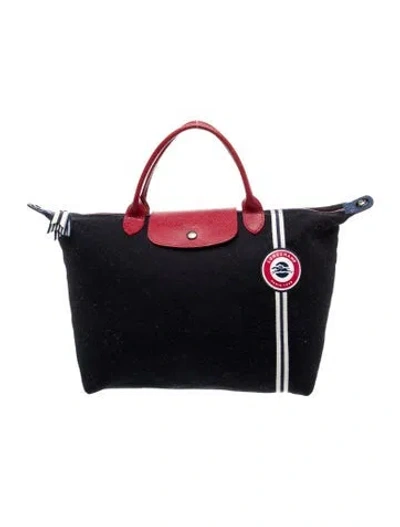 Pre-owned Longchamp Leather Top Handle Bag In Blue