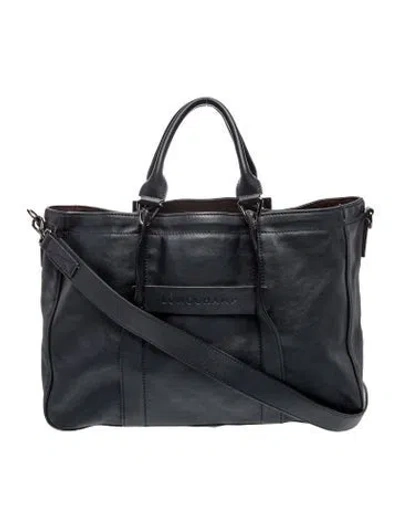 Pre-owned Longchamp Leather Top Handle Bag In Blue