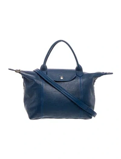 Pre-owned Longchamp Leather Top Handle Bag In Blue