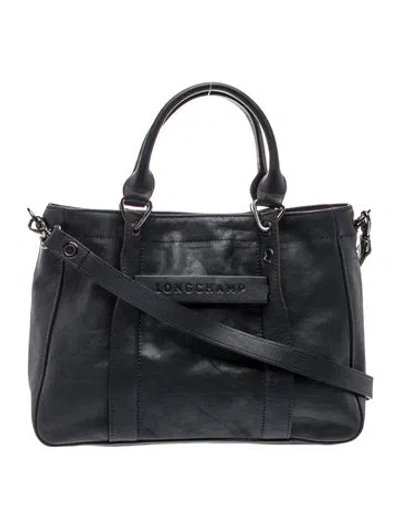 Pre-owned Longchamp Leather Top Handle Bag In Blue