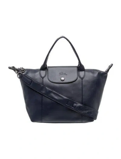 Pre-owned Longchamp Leather Top Handle Bag In Blue