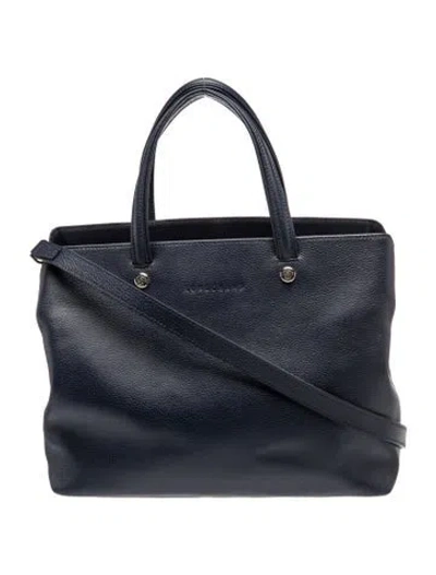 Pre-owned Longchamp Leather Top Handle Bag In Blue