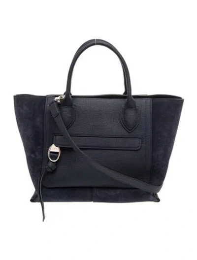 Pre-owned Longchamp Leather Top Handle Bag In Blue