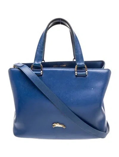 Pre-owned Longchamp Leather Top Handle Bag In Blue