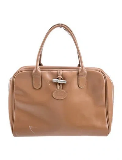 Pre-owned Longchamp Leather Top Handle Bag In Brown