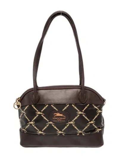 Pre-owned Longchamp Leather Top Handle Bag In Brown