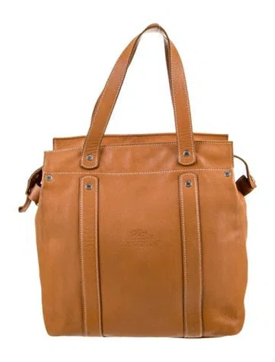 Pre-owned Longchamp Leather Top Handle Bag In Brown
