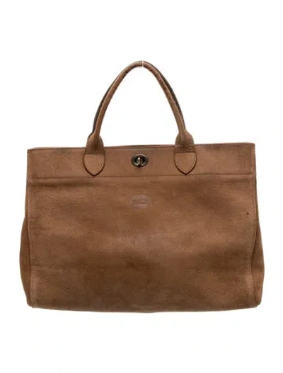 Pre-owned Longchamp Leather Top Handle Bag In Brown