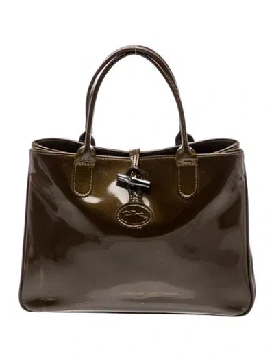 Pre-owned Longchamp Leather Top Handle Bag In Brown