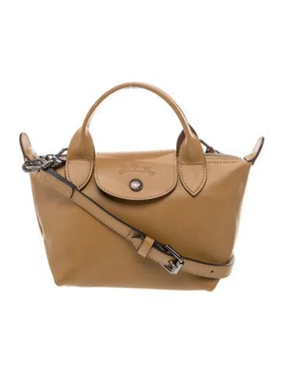 Pre-owned Longchamp Leather Top Handle Bag In Brown
