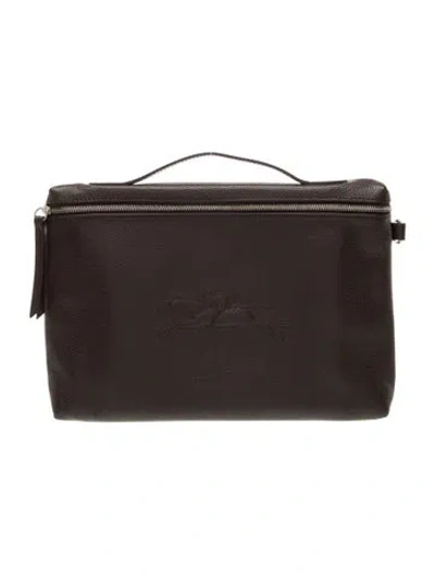 Pre-owned Longchamp Leather Top Handle Bag In Brown