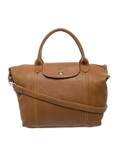 Pre-owned Longchamp Leather Top Handle Bag In Brown