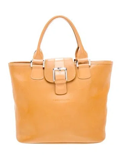 Pre-owned Longchamp Leather Top Handle Bag In Brown