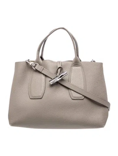 Pre-owned Longchamp Leather Top Handle Bag In Brown