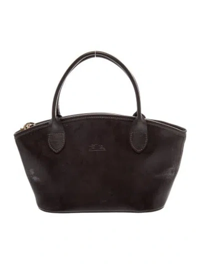 Pre-owned Longchamp Leather Top Handle Bag In Brown