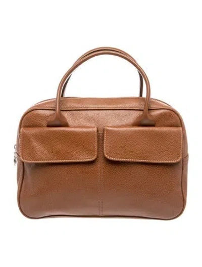Pre-owned Longchamp Leather Top Handle Bag In Brown