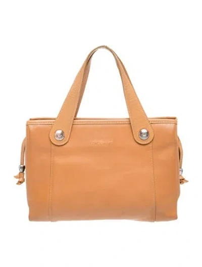 Pre-owned Longchamp Leather Top Handle Bag In Brown