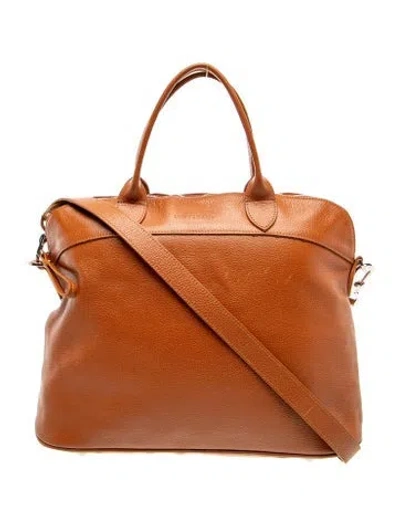 Pre-owned Longchamp Leather Top Handle Bag In Brown