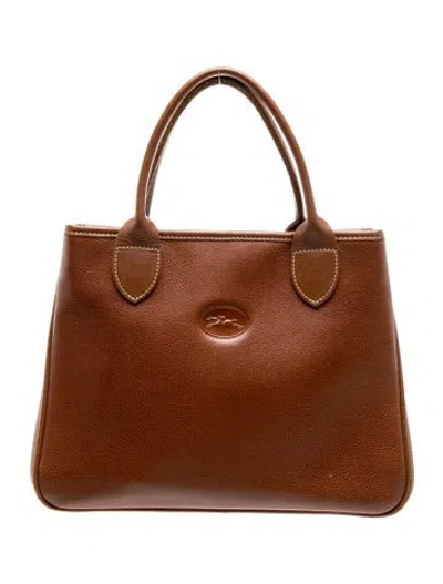 Pre-owned Longchamp Leather Top Handle Bag In Brown