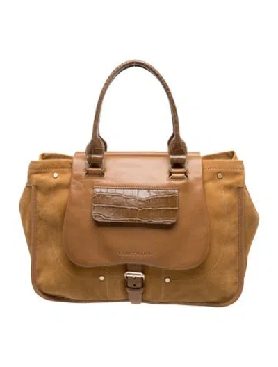 Pre-owned Longchamp Leather Top Handle Bag In Brown