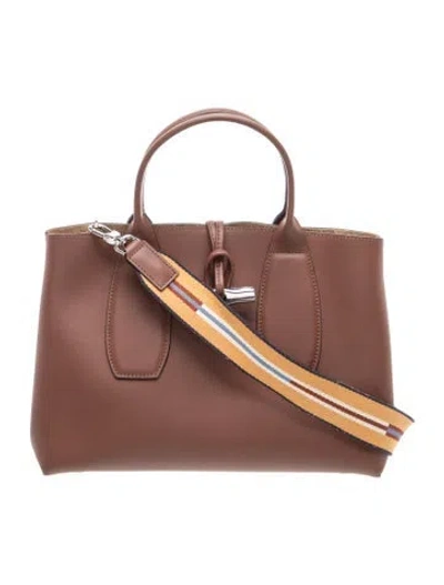 Pre-owned Longchamp Leather Top Handle Bag In Brown