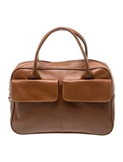 Pre-owned Longchamp Leather Top Handle Bag In Brown