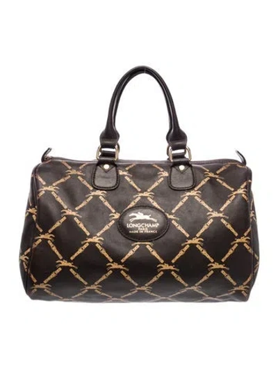 Pre-owned Longchamp Leather Top Handle Bag In Brown