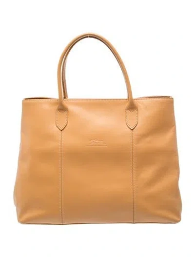 Pre-owned Longchamp Leather Top Handle Bag In Brown