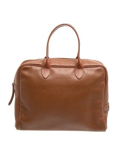 Pre-owned Longchamp Leather Top Handle Bag In Brown
