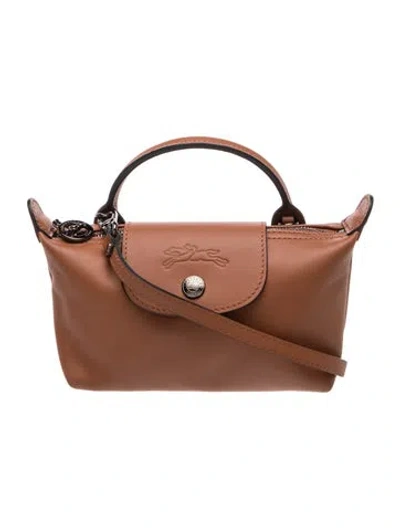 Pre-owned Longchamp Leather Top Handle Bag In Brown